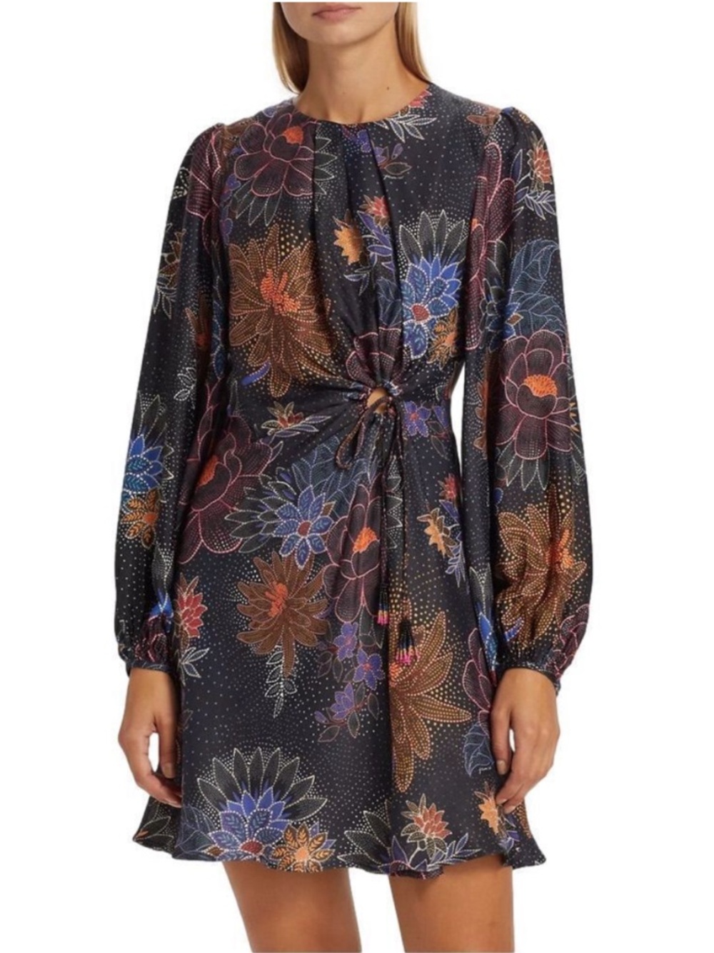 FARM Rio Sparkle Flowers Black Mini Dress - XS